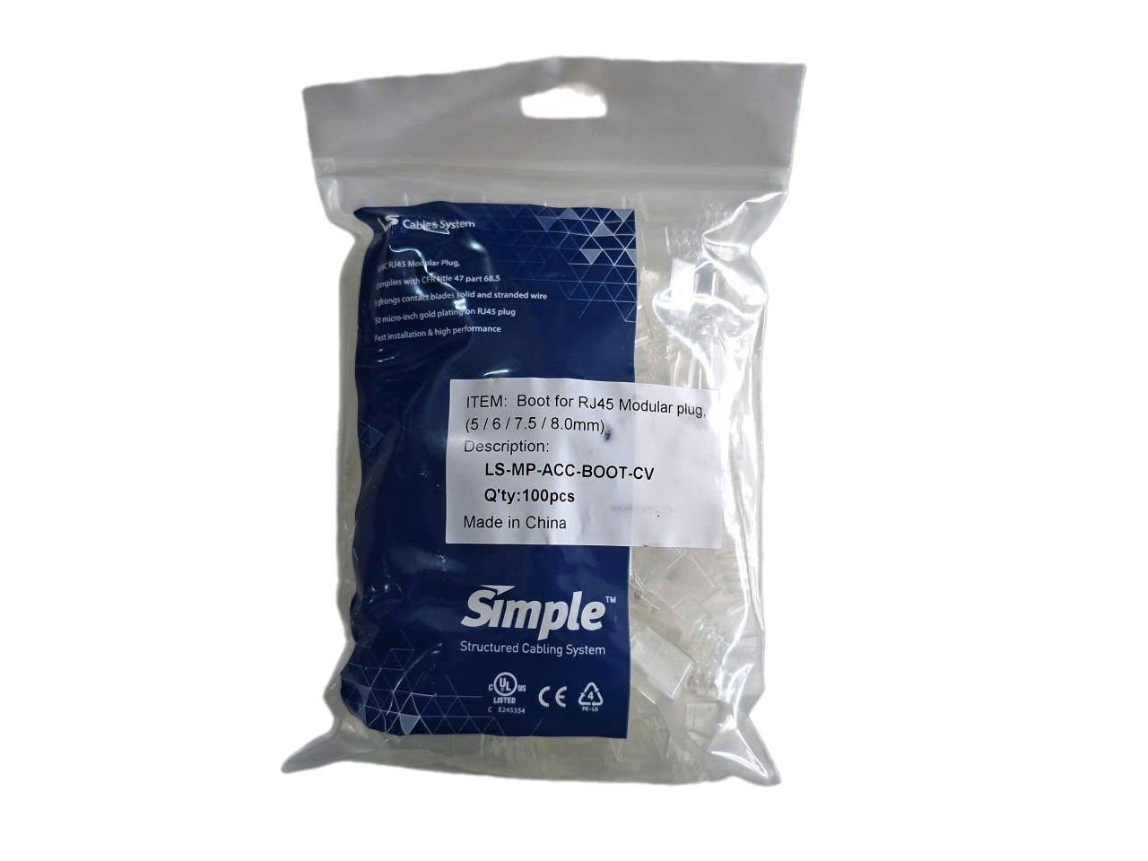 Đầu chụp hạt mạng RJ45 Cat5e Cat6 LS-MP-ACC-BOOT-CV