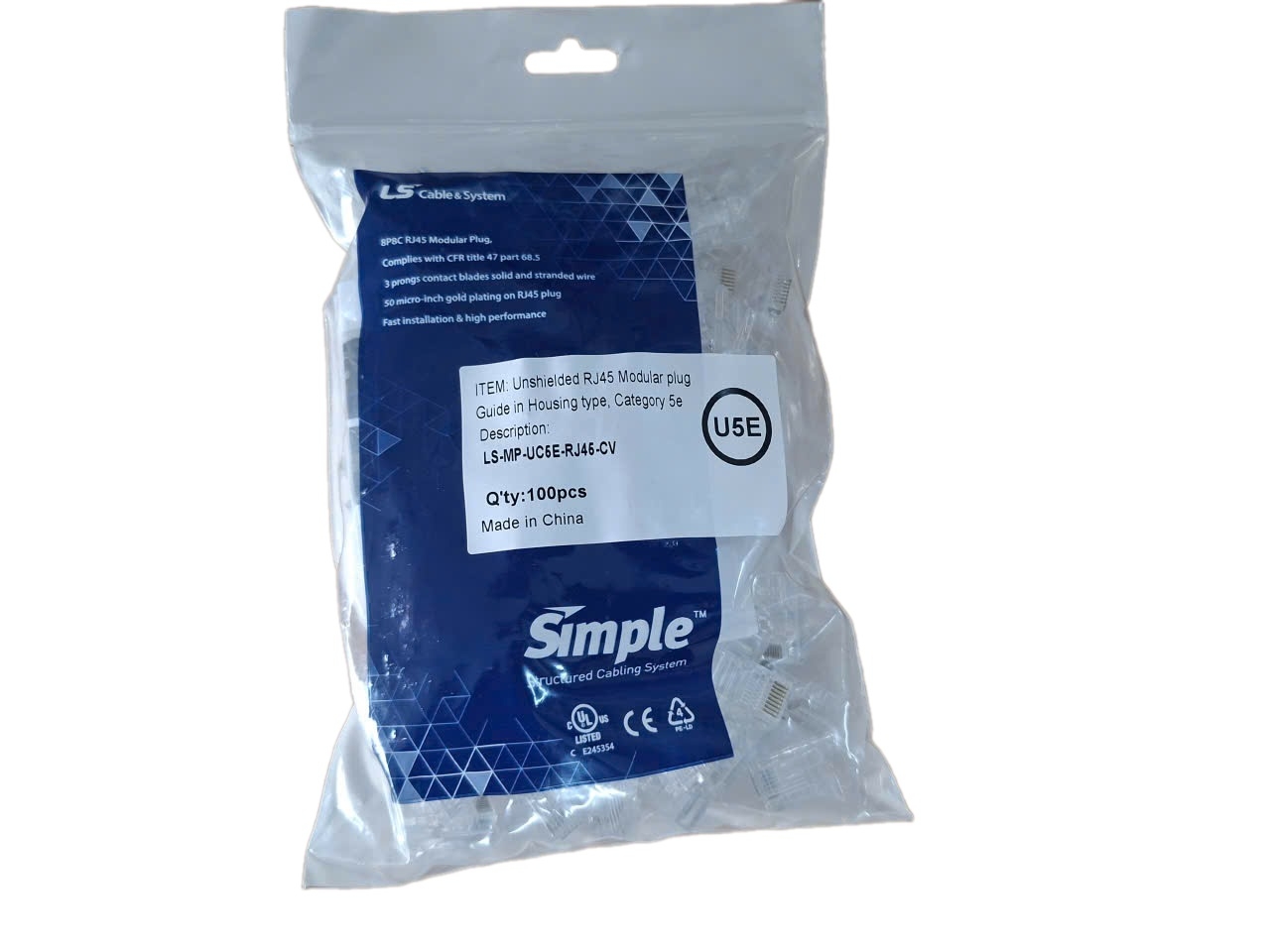 Hạt mạng RJ45 Cat5e LS-MP-UC5E-RJ45-CV