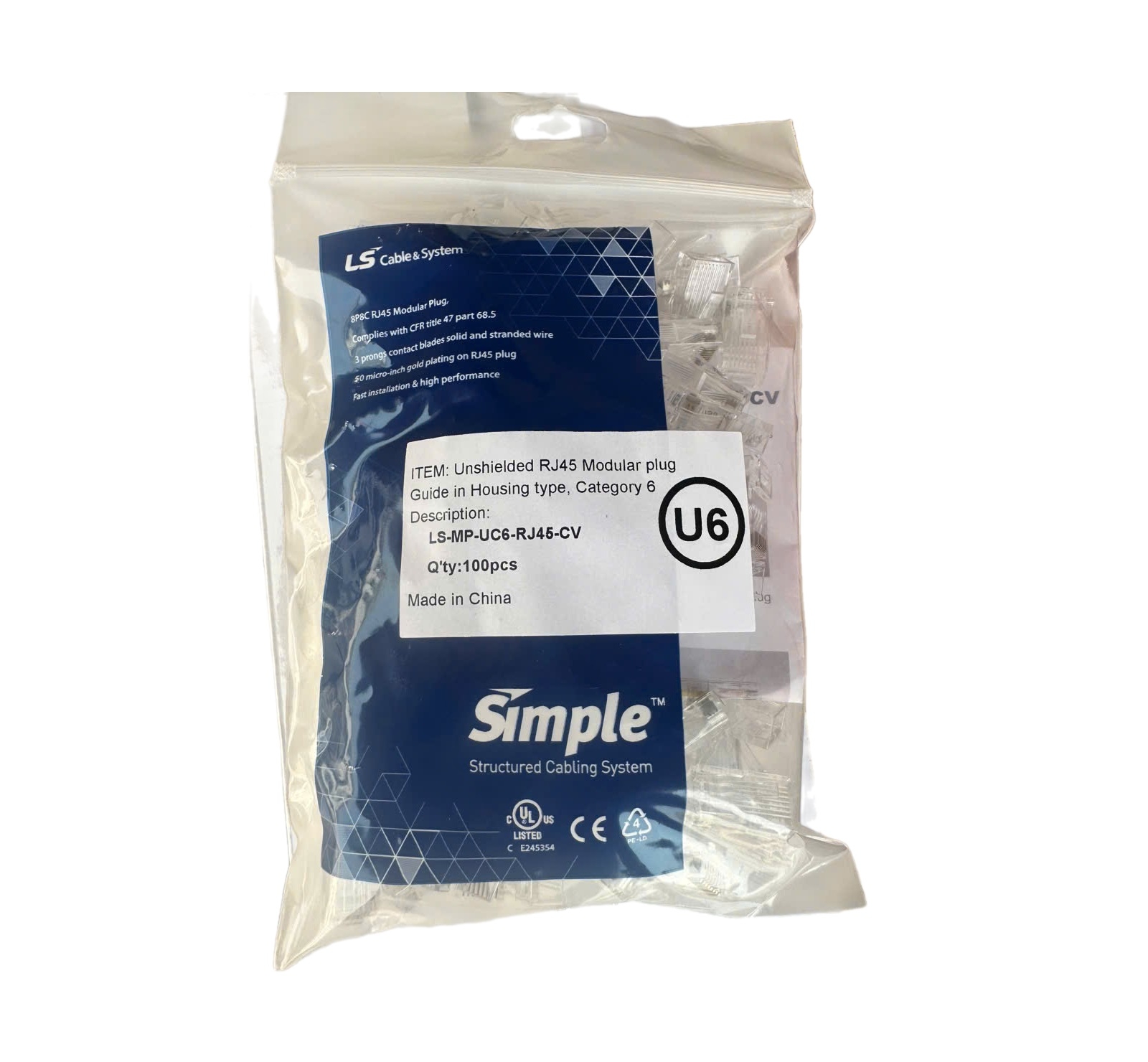 Hạt mạng RJ45 Cat6 LS-MP-UC6-RJ45-CV