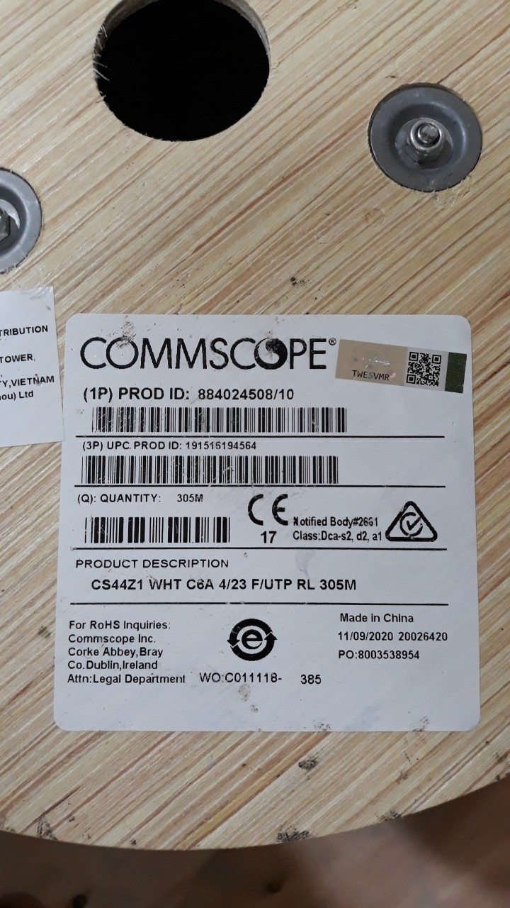 Dây cáp mạng CAT6A FTP 4 pair Commscope 884024508/10